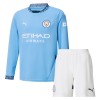 Officiële Voetbalshirt + Korte Broek Manchester City Thuis 2024-25 Lange Mouw - Kids